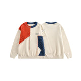 Pull en maille patchwork color block confortable et raffiné