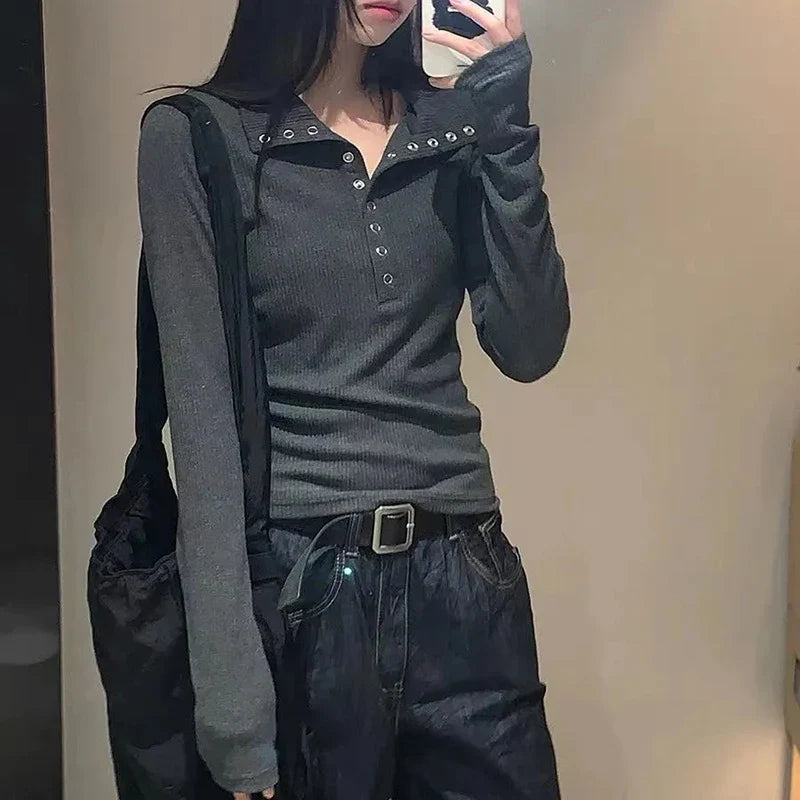 Y2K Henley Sweater