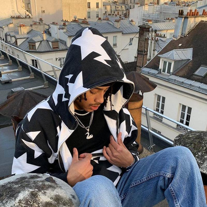 Sweat à capuche grunge zippé
