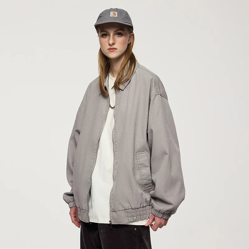 Vintage Windjacke mit Umlegekragen