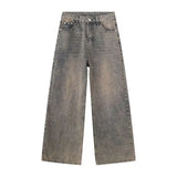 Patchwork Stylish Wornout Wide Leg Jeans