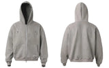 Breathable Suede Multi Zipper Hooded Sweatshirt