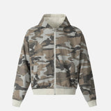 Double Sided Camouflage Zipper Hooded Sweatshirt