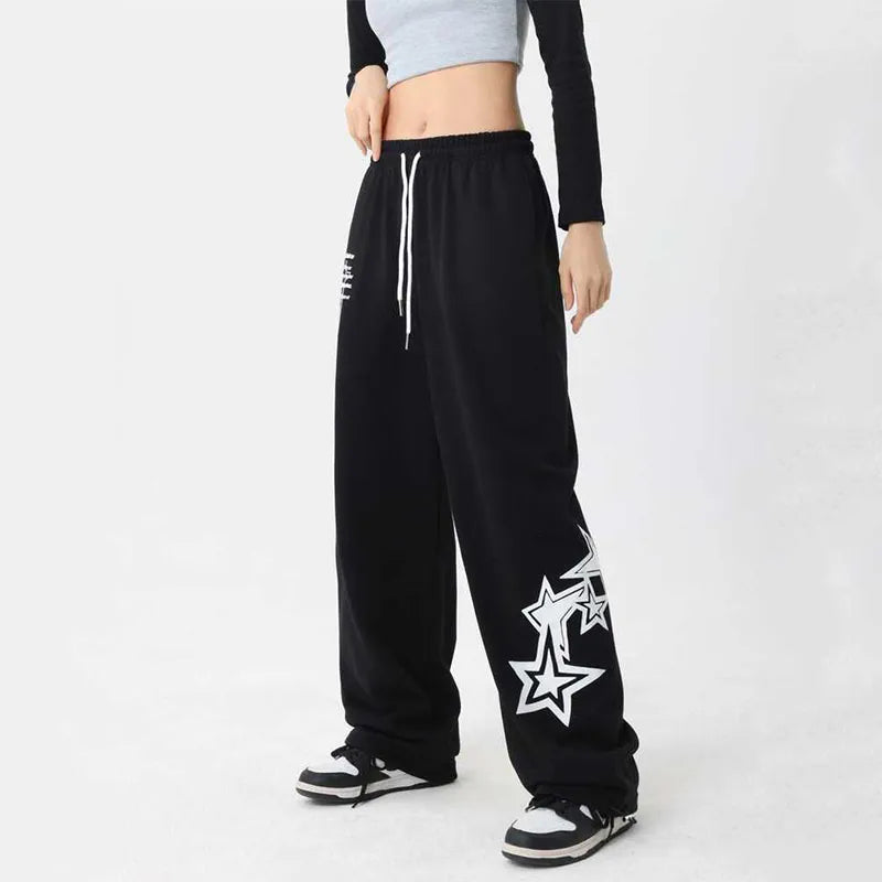 Weite Jogginghose mit elastischem Bund und Sternenmuster