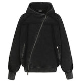 Men Irregular Patchwork Vintage Hoodie