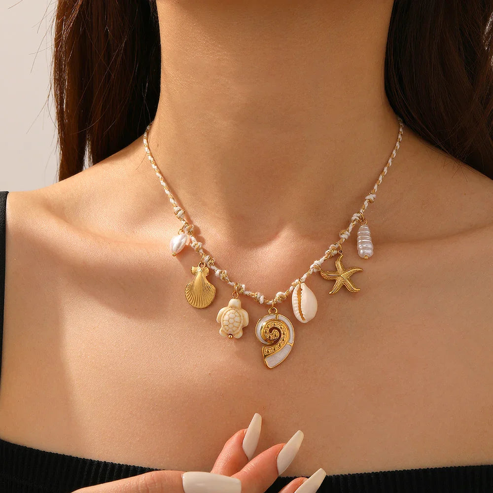Y2K Beachy Charm Pendant Necklace