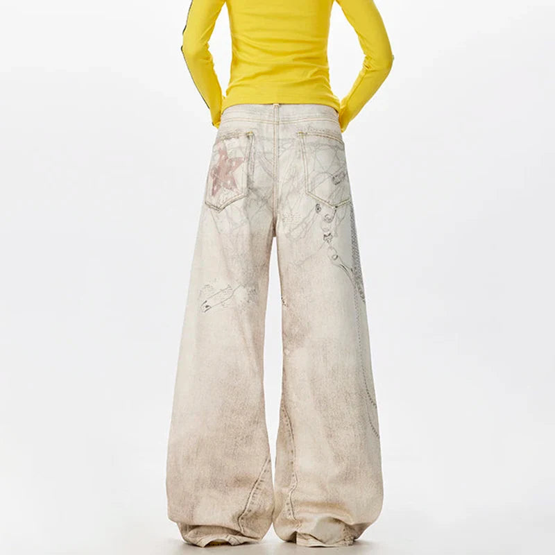 Original Laidback Look Straight Tube Wide Leg Jeans