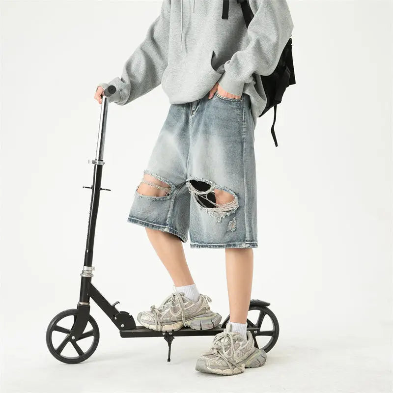 Cozy Stylish Korean Style Denim Short