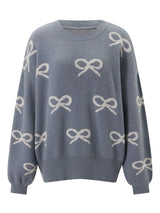 Gemütlicher Langarmpullover mit Schleifenprint für die kalte Jahreszeit