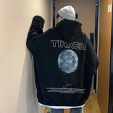 Stylish Moon Graphic Printed Autumn Hoodie