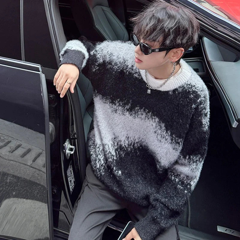 Streetwear Casual Vintage American Style Knitted Sweater