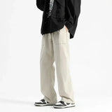 Wide-Leg Drawstring Cargo Pants
