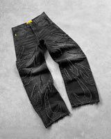 Y2K Distressed Retro Embroidery Jeans