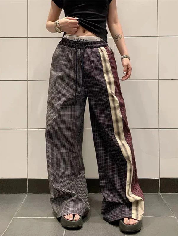 Effortless Y2K Plaid Oversized 2000s Style Sweatpants