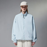 Solid Color Zip-Up Windbreaker Jacket