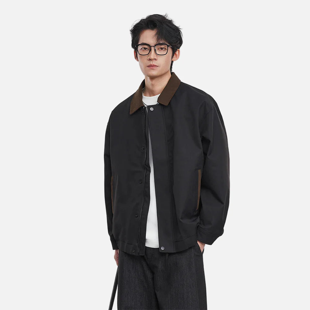 Veste streetwear ample à revers unie