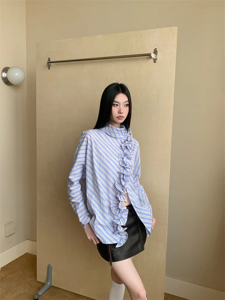Chemise à rayures CHEERART Stringy Selvedge, collection automne 2024, chemise boutonnée à manches longues, haut tendance automne