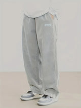 Pantalon droit en velours côtelé ample