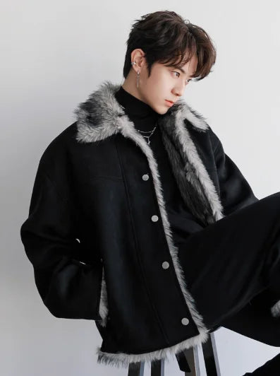 Parka d'hiver classique de luxe avec veste en fausse fourrure