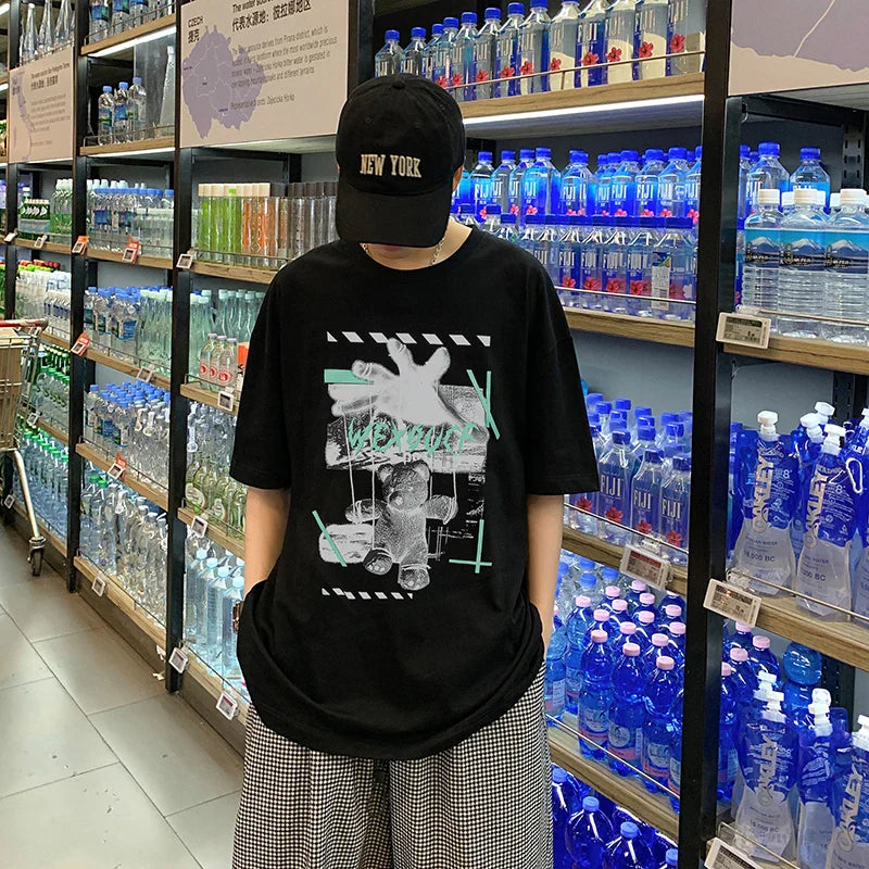 Y2K Stylish Bear Print Loose Fit T-Shirt