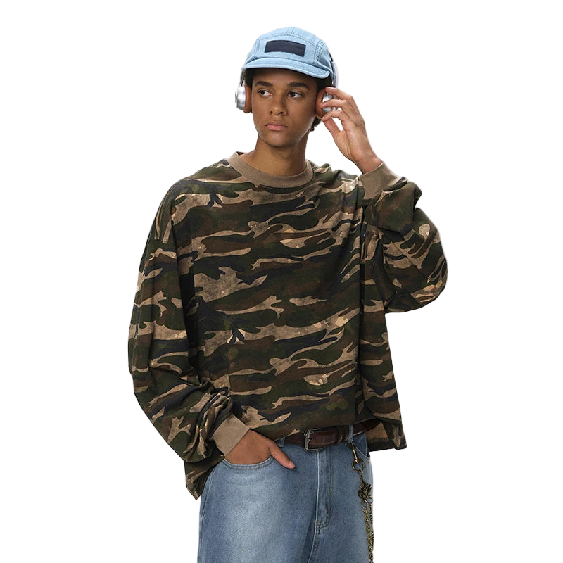 Camo Boxy Long Sleeve Tee