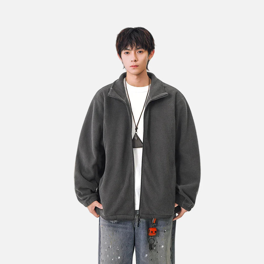 Warm Comfortable Casual Full Zip Fleece Jacket
