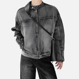 Streetwear Solid Color Long Sleeved Denim Jacket