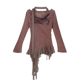 T-shirt patchwork tricoté style grunge vintage