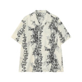 Chemise décontractée à col cubain et fleurs rétro