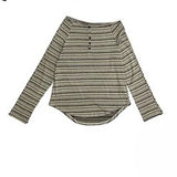 Women Streetwear Vintage Striped Slash Neck Grunge T-Shirt