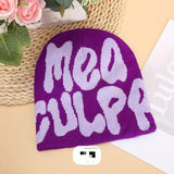 Knitted Letter Print Beanie