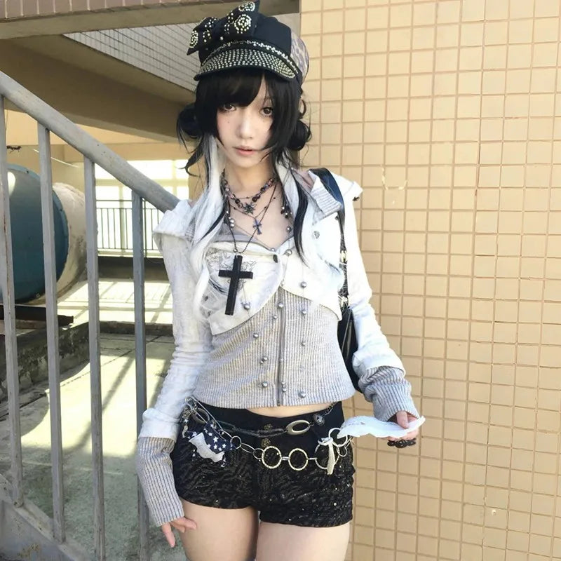 Studded Military Cropped Jacket
