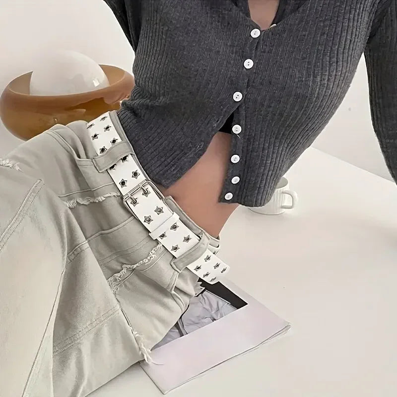 Y2k Cyber Star Rivet Goth Belt