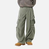 Streetwear Wrinkle Design Cargo Wide Leg Pants
