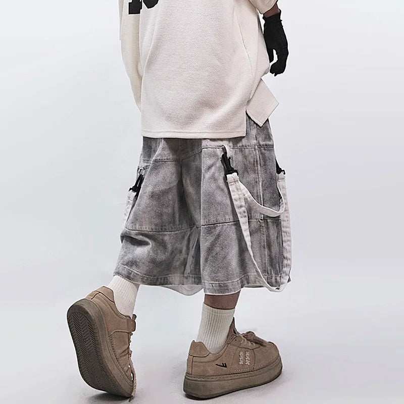 Stylish Distressed Chill Fit Cropped Denim Jorts