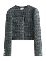 Women Elegant Gray Floral Gauze Cardigan