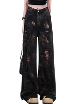 Y2K Gothic Ripped Baggy Jeans