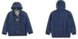 Streetwear Casual Loose Half Zipper Denim Hoodie
