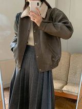 Französische Retro-Motorradjacke aus Kunstleder