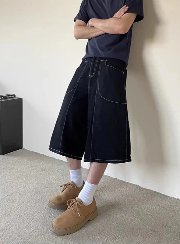 Koreanische schwarze Gothic-Vintage-Ästhetik-Shorts