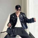 Veste de rue tendance et élégante à empiècements de sequins