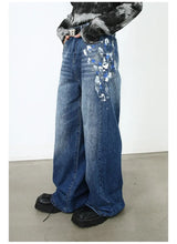 Schicke Y2K Retro Graffiti Wide Leg Jeans