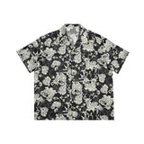 Chemise à manches courtes hawaïenne noire et blanche