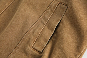 Close-up of a brown fabric pocket