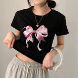 Niedliches T-Shirt mit Schleifenprint und Feenmotiv