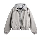 Veste à capuche rétro patchwork silhouette