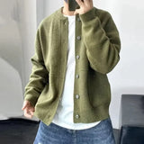 Y2K Knitted Solid Color Button-Up Cardigan
