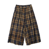 Yellow Black Checkered Elastic Waist Pants