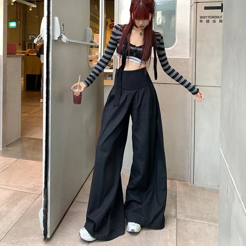 Women Vintage Streetwear Chic Wide Leg Summer Pants