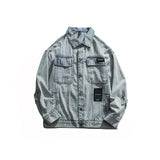 Retro American Style Letter Print Denim Jacket